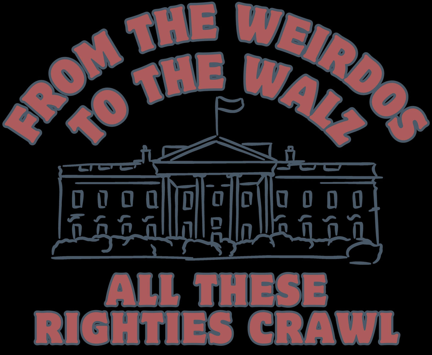 From the Weirdos to the Walz All These Righties Crawl Sticker, Funny Political Sticker | Harris Walz 2024 | 4 Inch Sticker