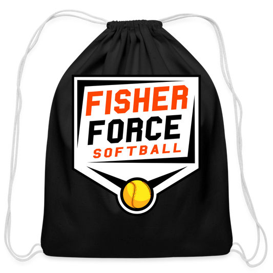 Fisher Force | Softball | Cotton Drawstring Bag - black