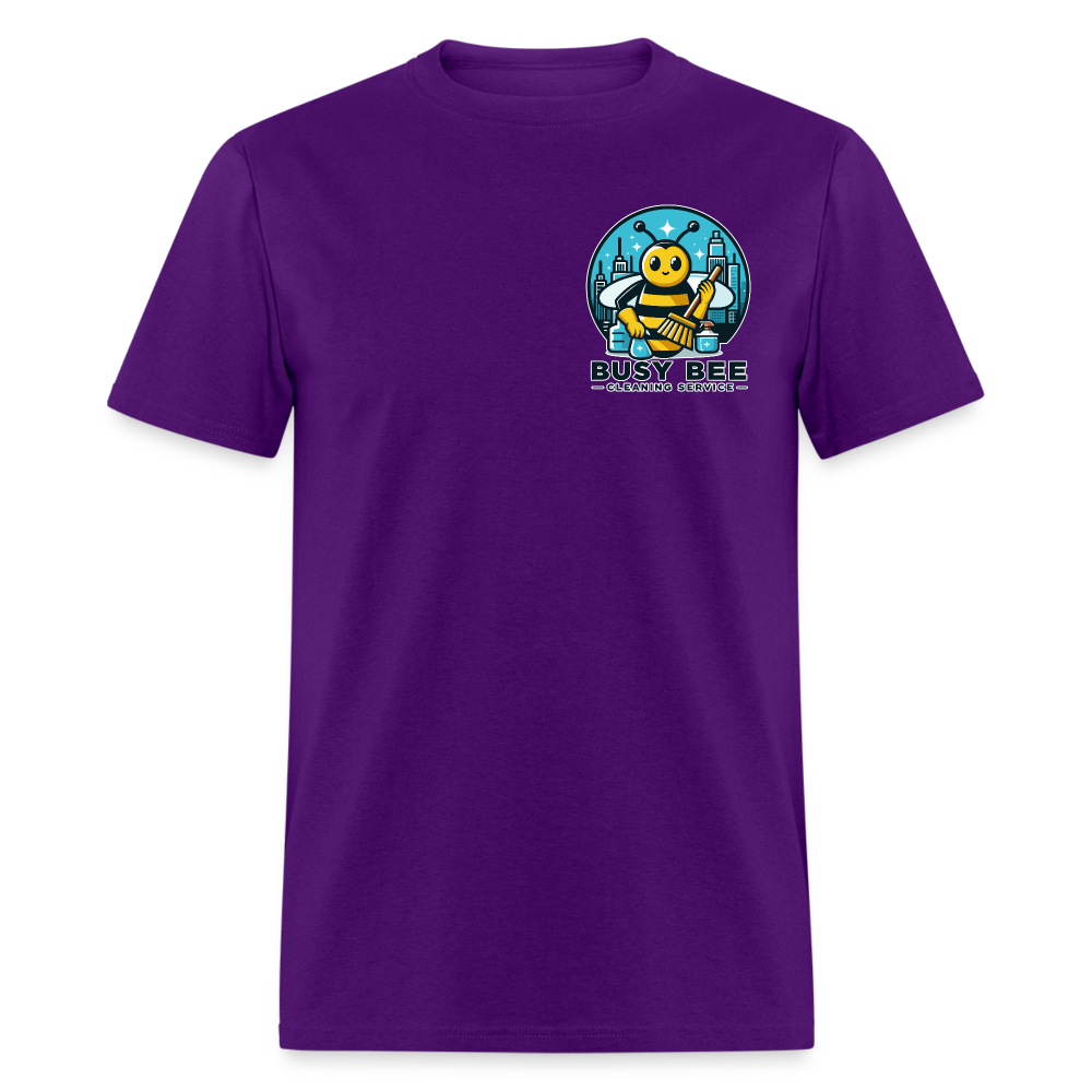 Busy Bee Cleaning Service | Business | Adult T-Shirt - purple