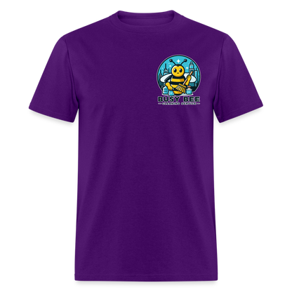 Busy Bee Cleaning Service | Business | Adult T-Shirt - purple