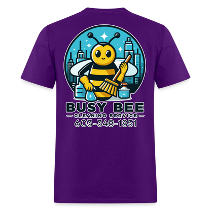 Busy Bee Cleaning Service | Business | Adult T-Shirt - purple