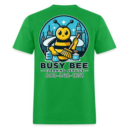 Busy Bee Cleaning Service | Business | Adult T-Shirt - bright green