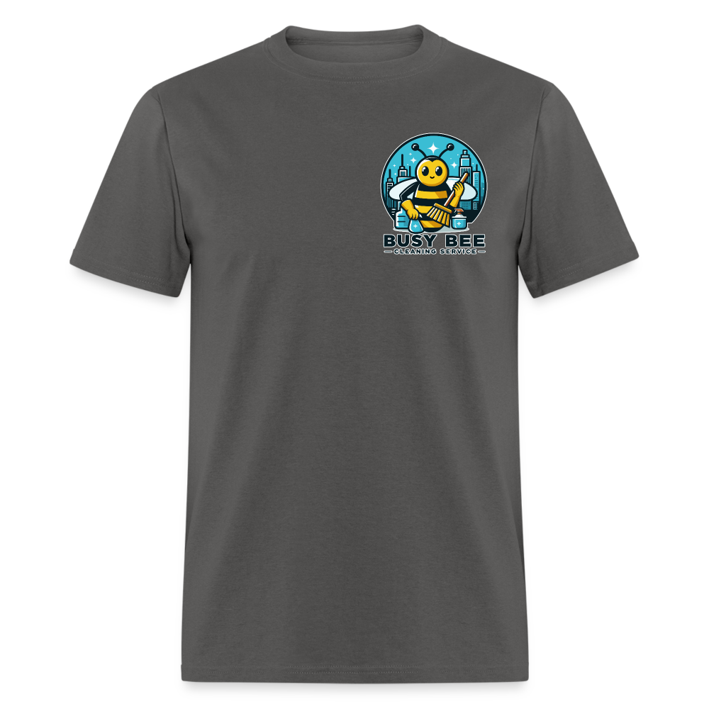 Busy Bee Cleaning Service | Business | Adult T-Shirt - charcoal