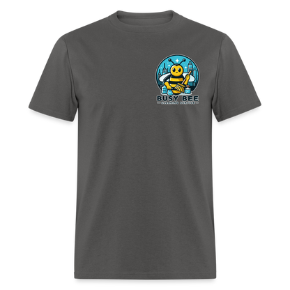 Busy Bee Cleaning Service | Business | Adult T-Shirt - charcoal