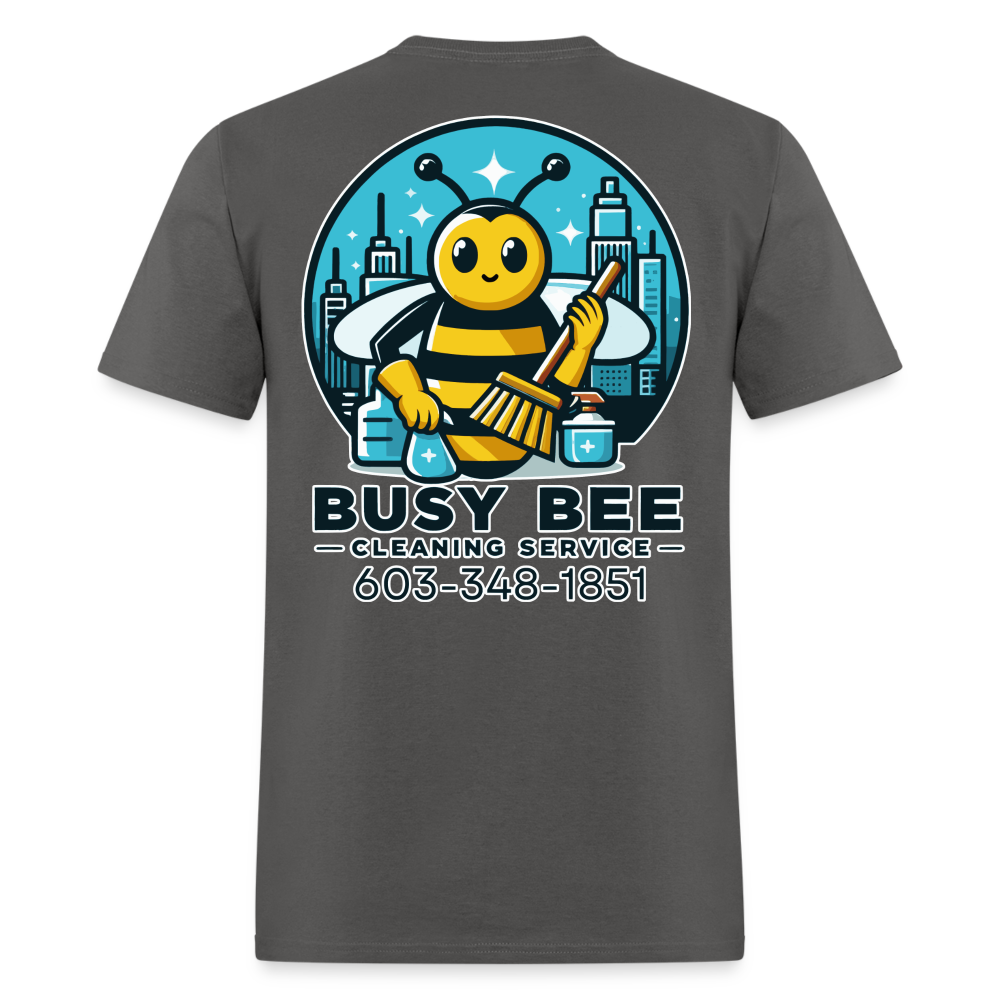 Busy Bee Cleaning Service | Business | Adult T-Shirt - charcoal