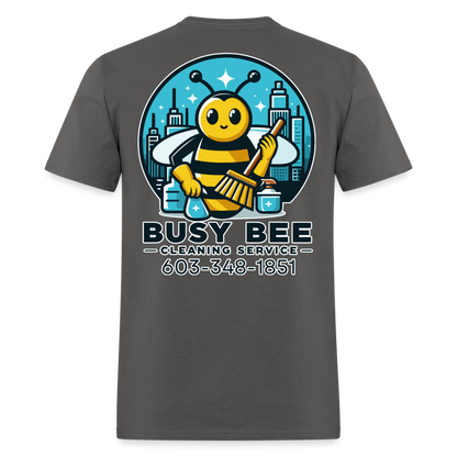 Busy Bee Cleaning Service | Business | Adult T-Shirt - charcoal