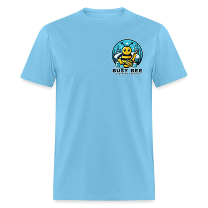 Busy Bee Cleaning Service | Business | Adult T-Shirt - aquatic blue