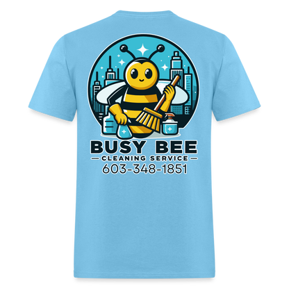 Busy Bee Cleaning Service | Business | Adult T-Shirt - aquatic blue