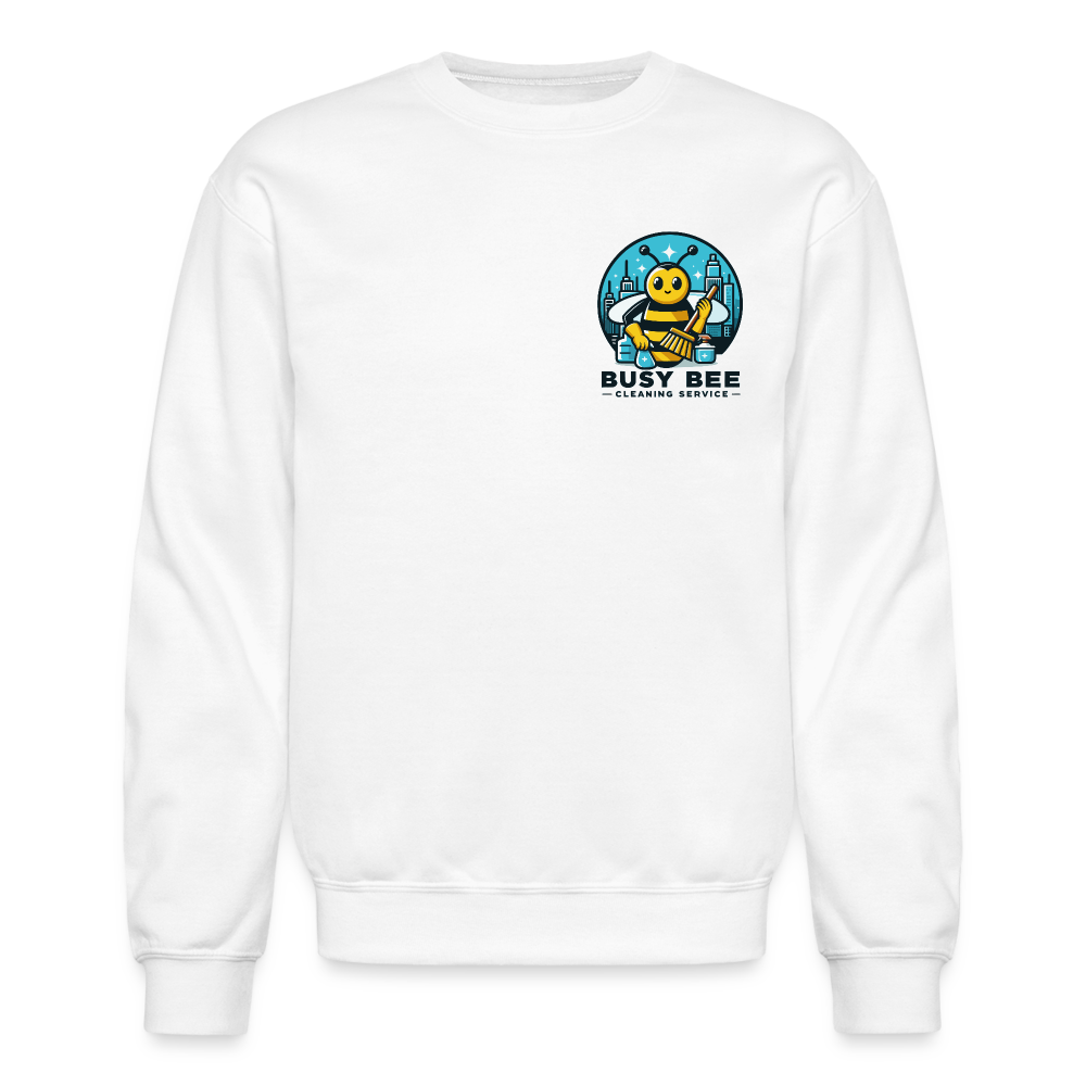 Busy Bee Cleaning Service | Business | Adult Crewneck Sweatshirt - white