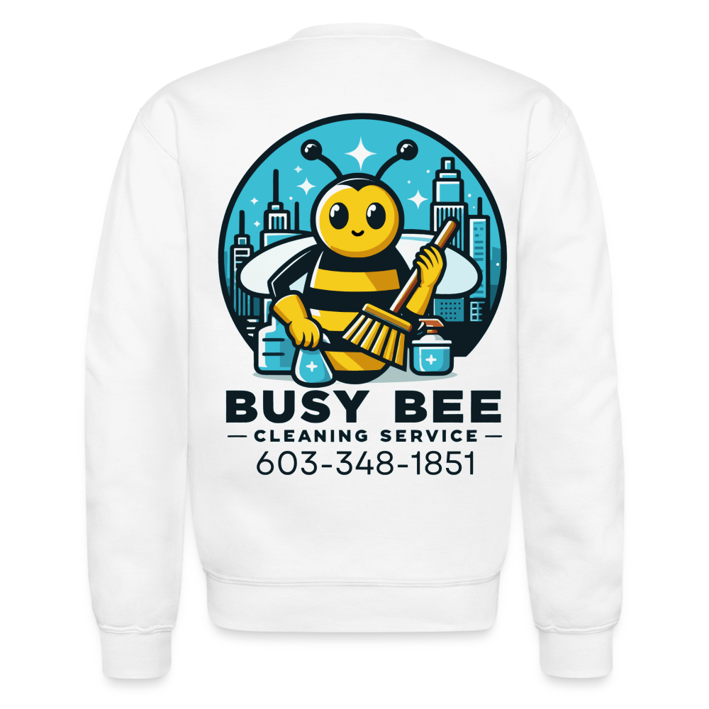 Busy Bee Cleaning Service | Business | Adult Crewneck Sweatshirt - white