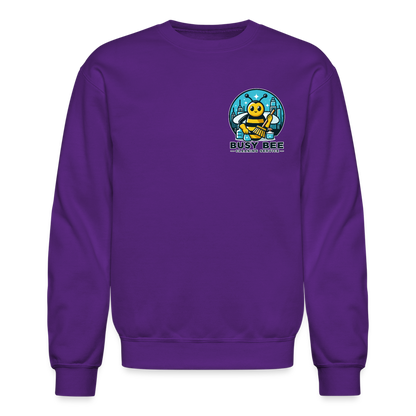 Busy Bee Cleaning Service | Business | Adult Crewneck Sweatshirt - purple