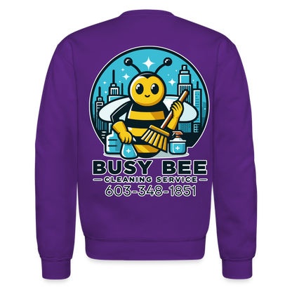 Busy Bee Cleaning Service | Business | Adult Crewneck Sweatshirt - purple