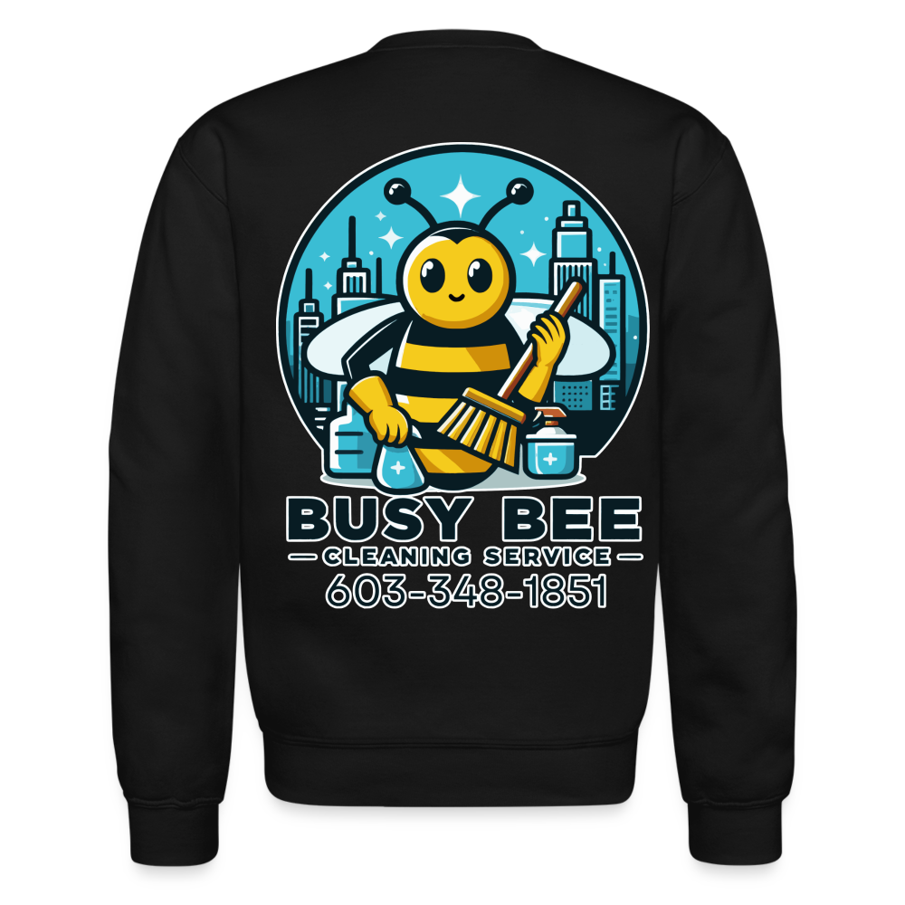 Busy Bee Cleaning Service | Business | Adult Crewneck Sweatshirt - black