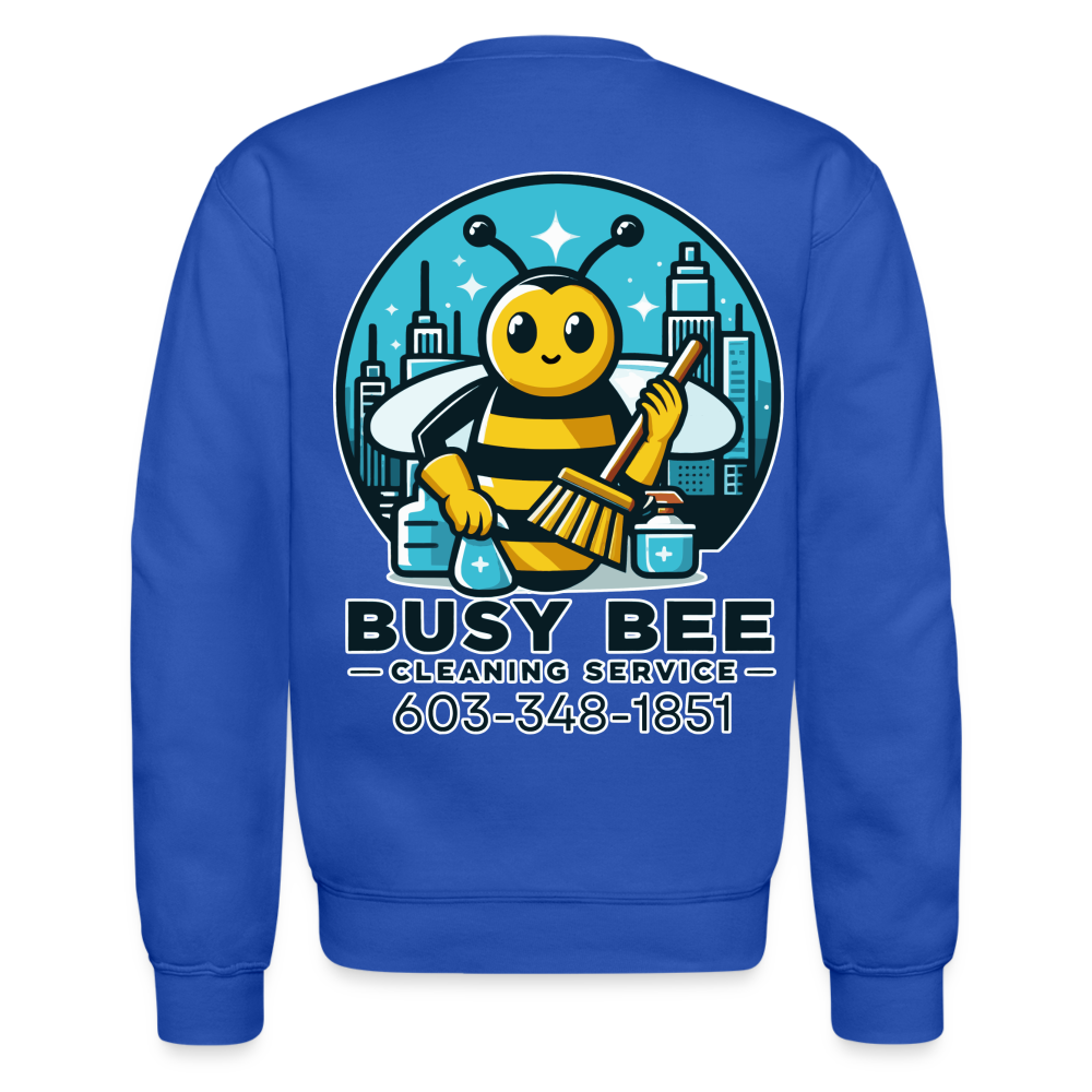 Busy Bee Cleaning Service | Business | Adult Crewneck Sweatshirt - royal blue