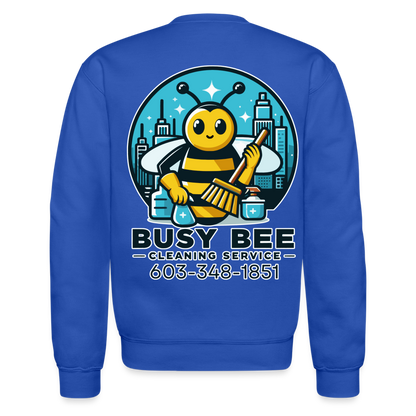 Busy Bee Cleaning Service | Business | Adult Crewneck Sweatshirt - royal blue