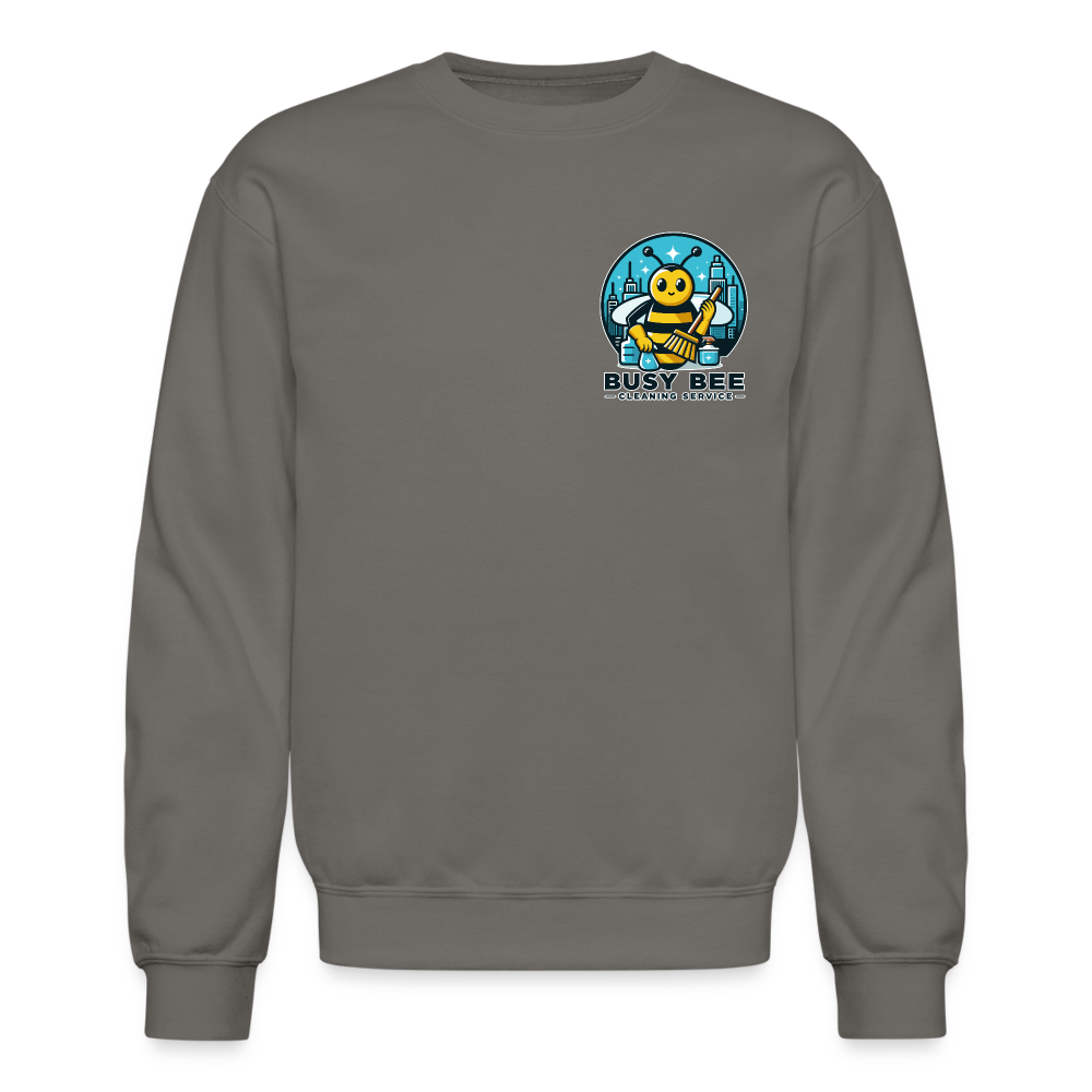 Busy Bee Cleaning Service | Business | Adult Crewneck Sweatshirt - asphalt gray