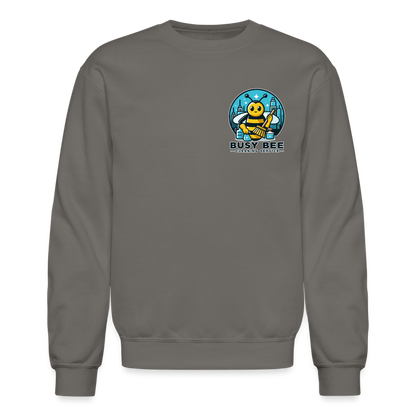 Busy Bee Cleaning Service | Business | Adult Crewneck Sweatshirt - asphalt gray