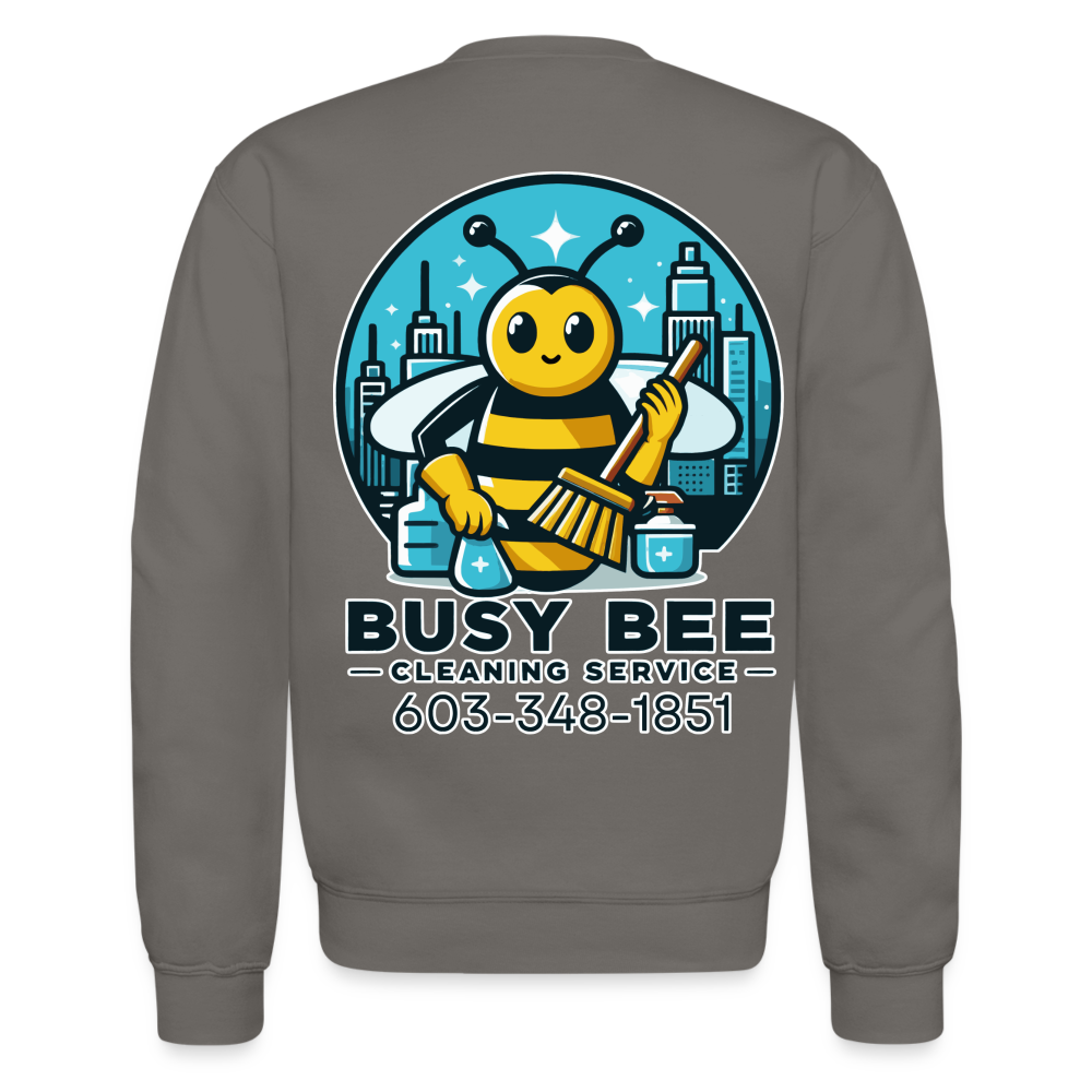 Busy Bee Cleaning Service | Business | Adult Crewneck Sweatshirt - asphalt gray