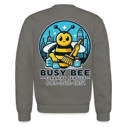 Busy Bee Cleaning Service | Business | Adult Crewneck Sweatshirt - asphalt gray