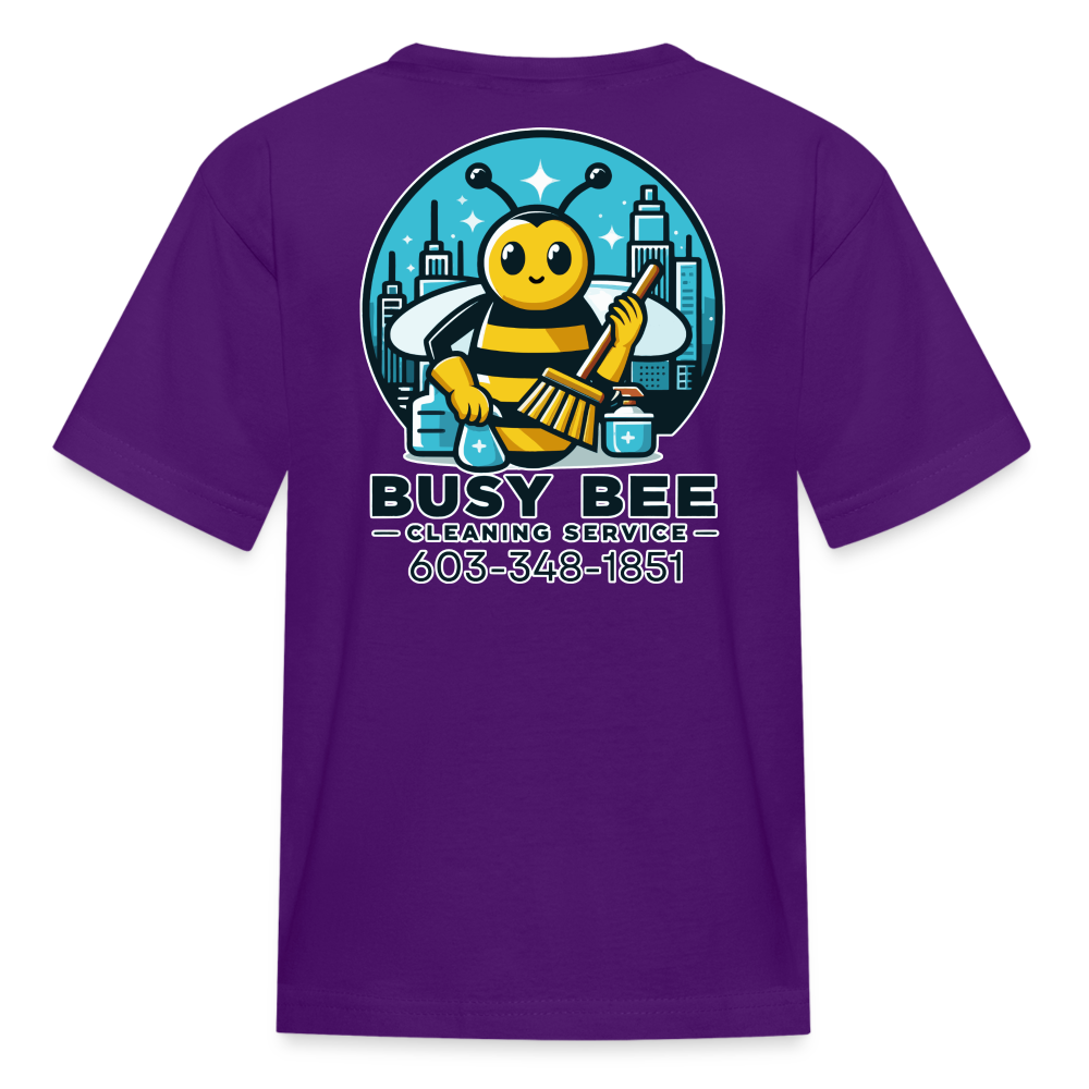 Busy Bee Cleaning Service | Business | Youth T-Shirt - purple