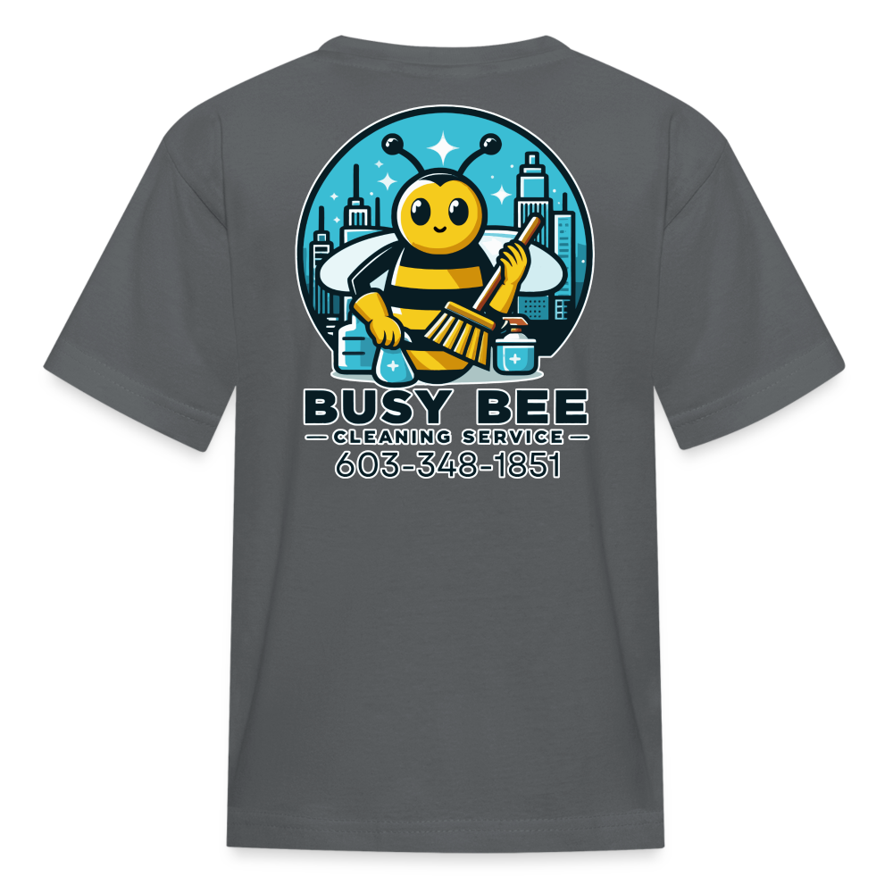 Busy Bee Cleaning Service | Business | Youth T-Shirt - charcoal