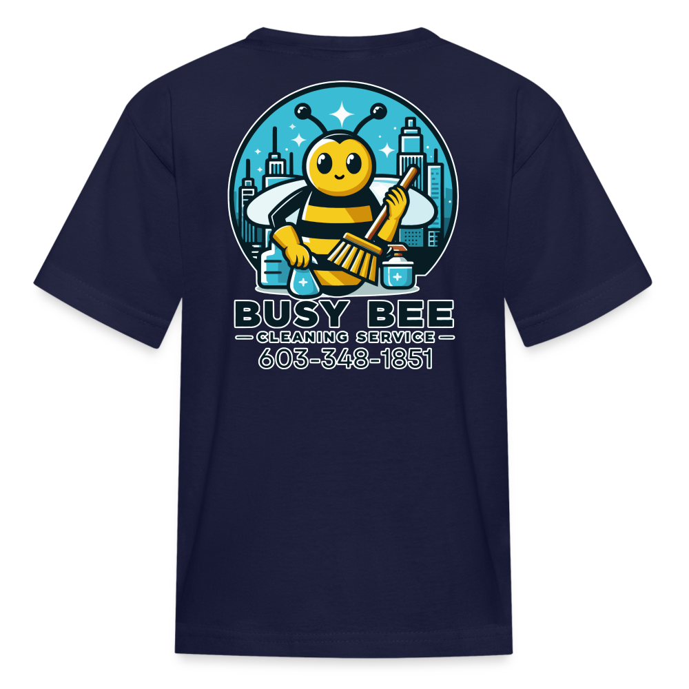 Busy Bee Cleaning Service | Business | Youth T-Shirt - navy