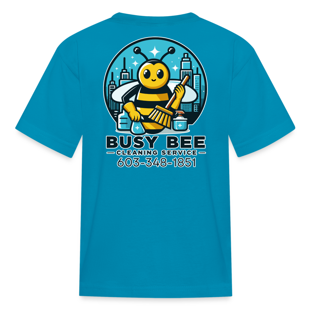 Busy Bee Cleaning Service | Business | Youth T-Shirt - turquoise