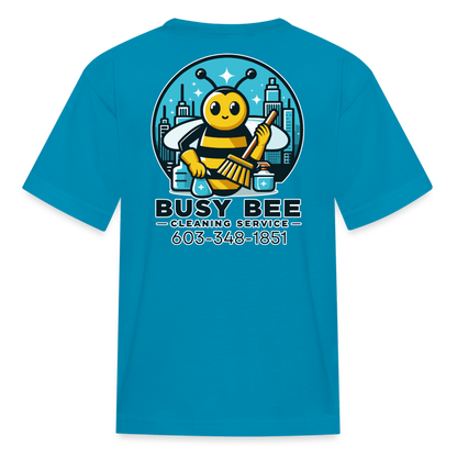 Busy Bee Cleaning Service | Business | Youth T-Shirt - turquoise