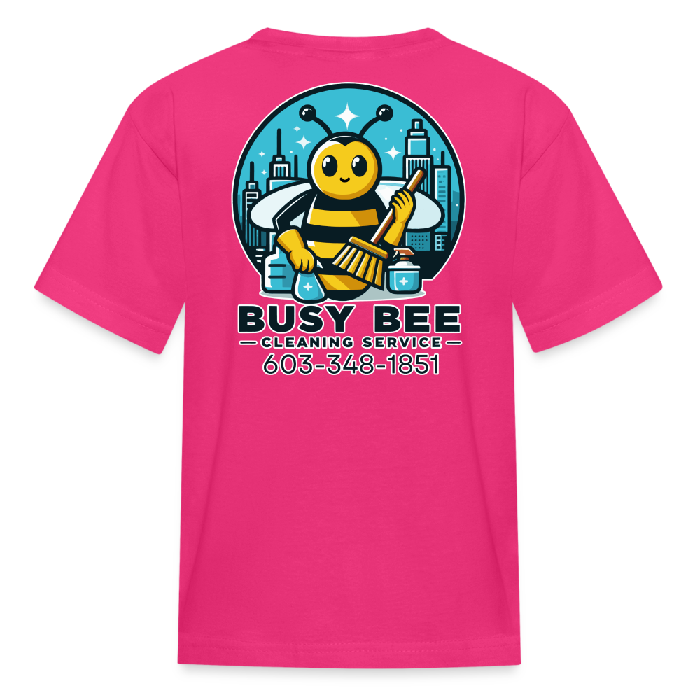 Busy Bee Cleaning Service | Business | Youth T-Shirt - fuchsia