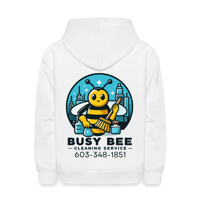 Busy Bee Cleaning Service | Business | Youth Hoodie - white