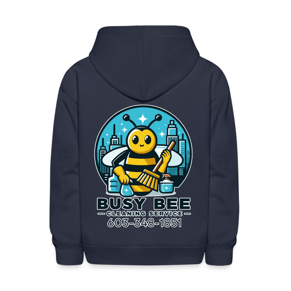 Busy Bee Cleaning Service | Business | Youth Hoodie - navy