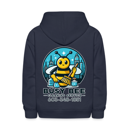 Busy Bee Cleaning Service | Business | Youth Hoodie - navy