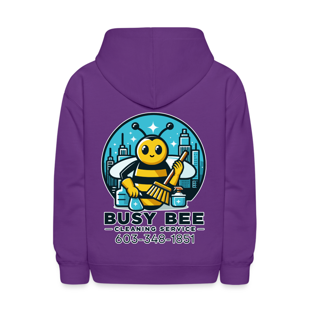 Busy Bee Cleaning Service | Business | Youth Hoodie - purple