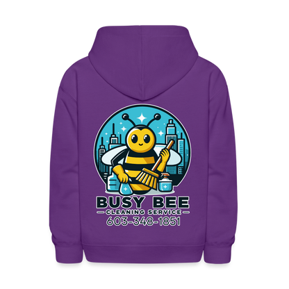 Busy Bee Cleaning Service | Business | Youth Hoodie - purple