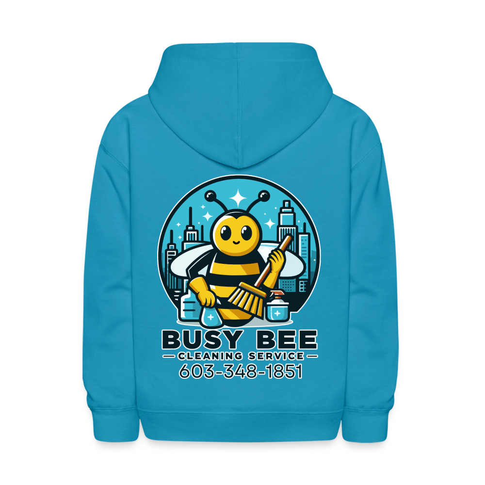 Busy Bee Cleaning Service | Business | Youth Hoodie - turquoise