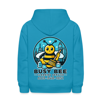 Busy Bee Cleaning Service | Business | Youth Hoodie - turquoise