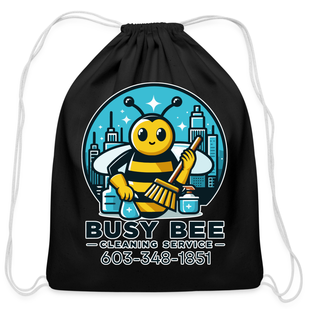 Busy Bee Cleaning Service | Business | Cotton Drawstring Bag - black