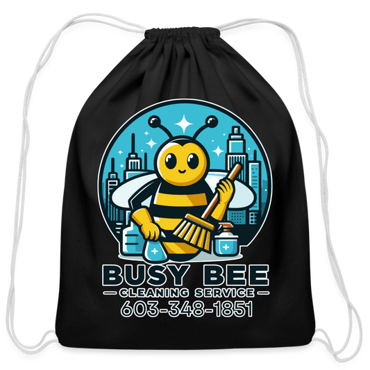 Busy Bee Cleaning Service | Business | Cotton Drawstring Bag - black