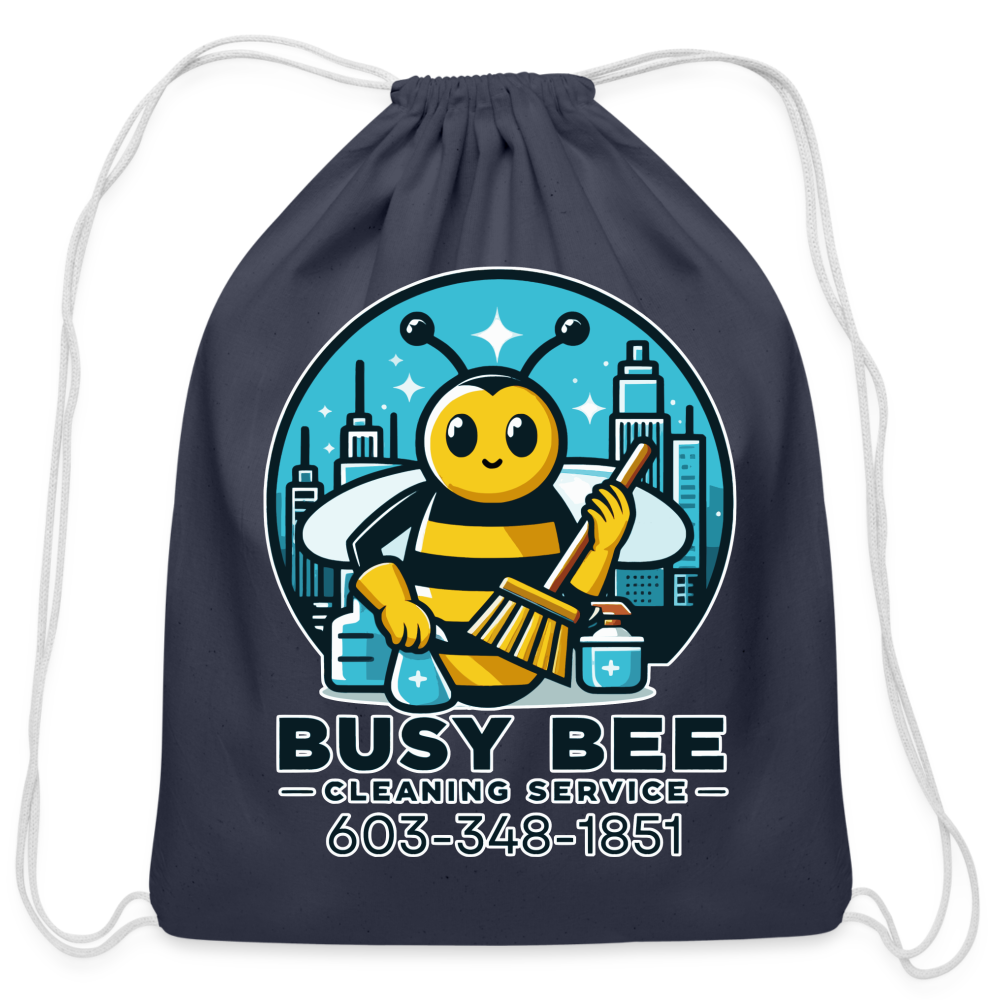 Busy Bee Cleaning Service | Business | Cotton Drawstring Bag - navy