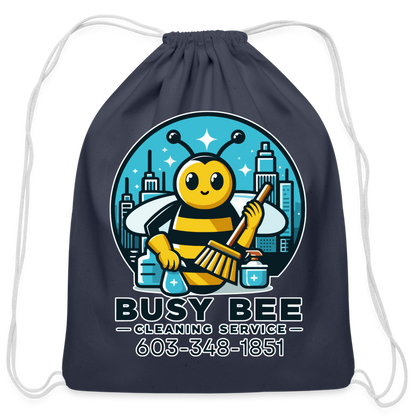 Busy Bee Cleaning Service | Business | Cotton Drawstring Bag - navy