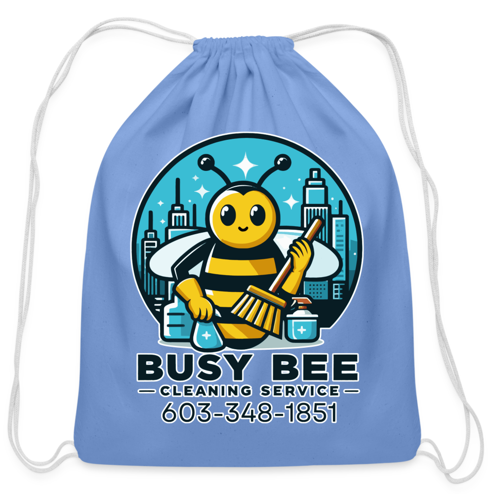 Busy Bee Cleaning Service | Business | Cotton Drawstring Bag - carolina blue