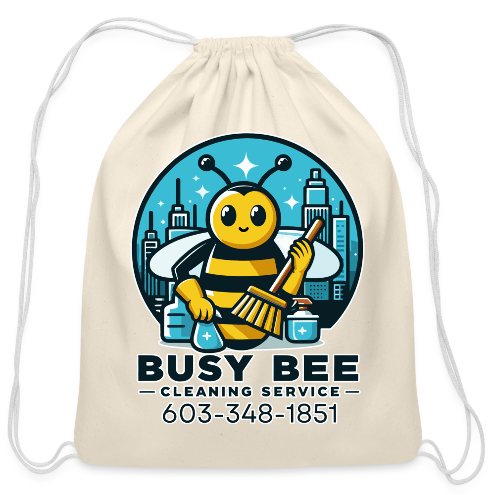 Busy Bee Cleaning Service | Business | Cotton Drawstring Bag - natural