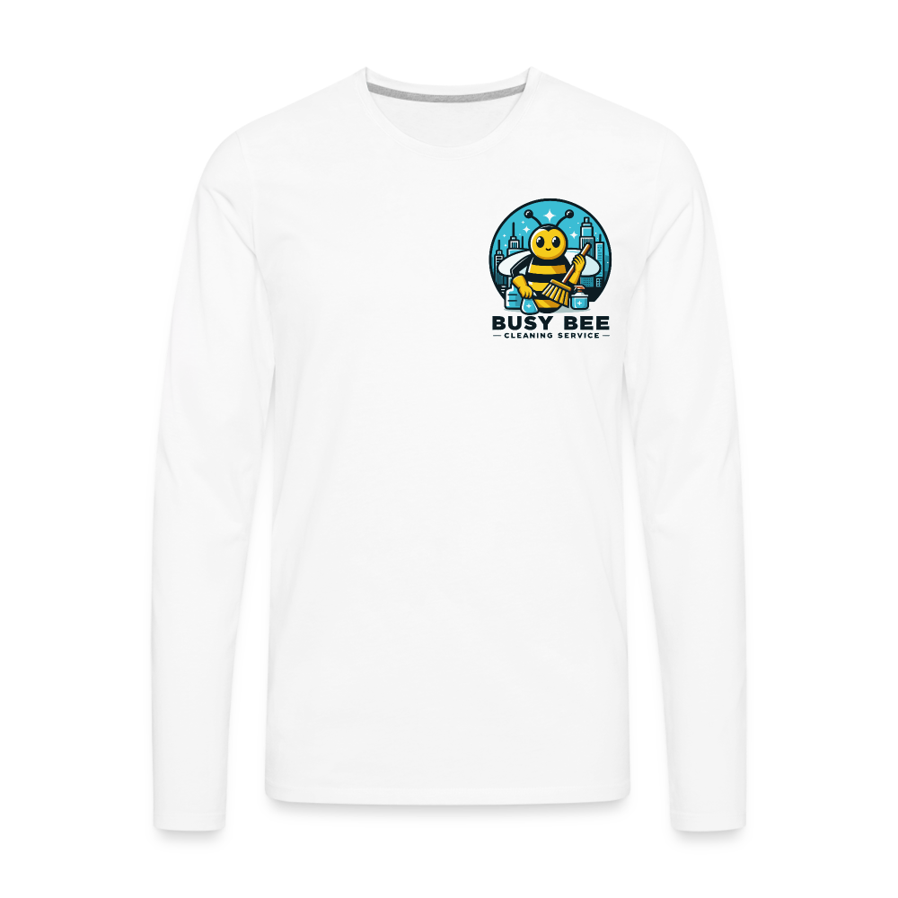 Busy Bee Cleaning Service | Business | Men's Premium Long Sleeve T-Shirt - white