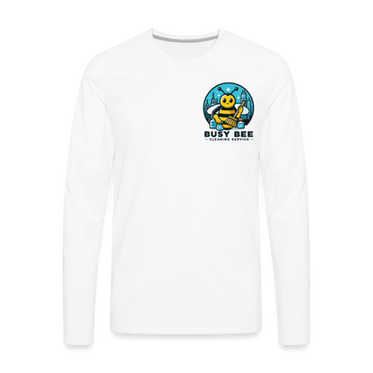 Busy Bee Cleaning Service | Business | Men's Premium Long Sleeve T-Shirt - white