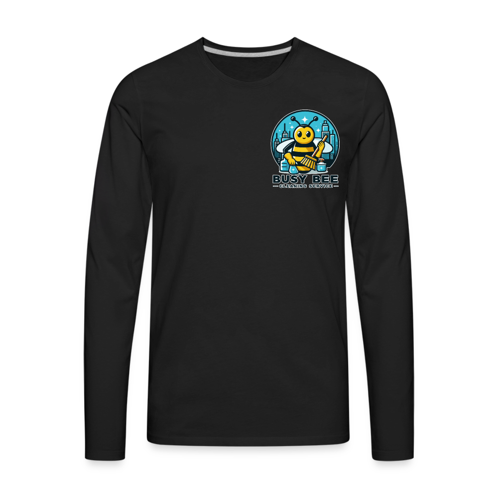 Busy Bee Cleaning Service | Business | Men's Premium Long Sleeve T-Shirt - black