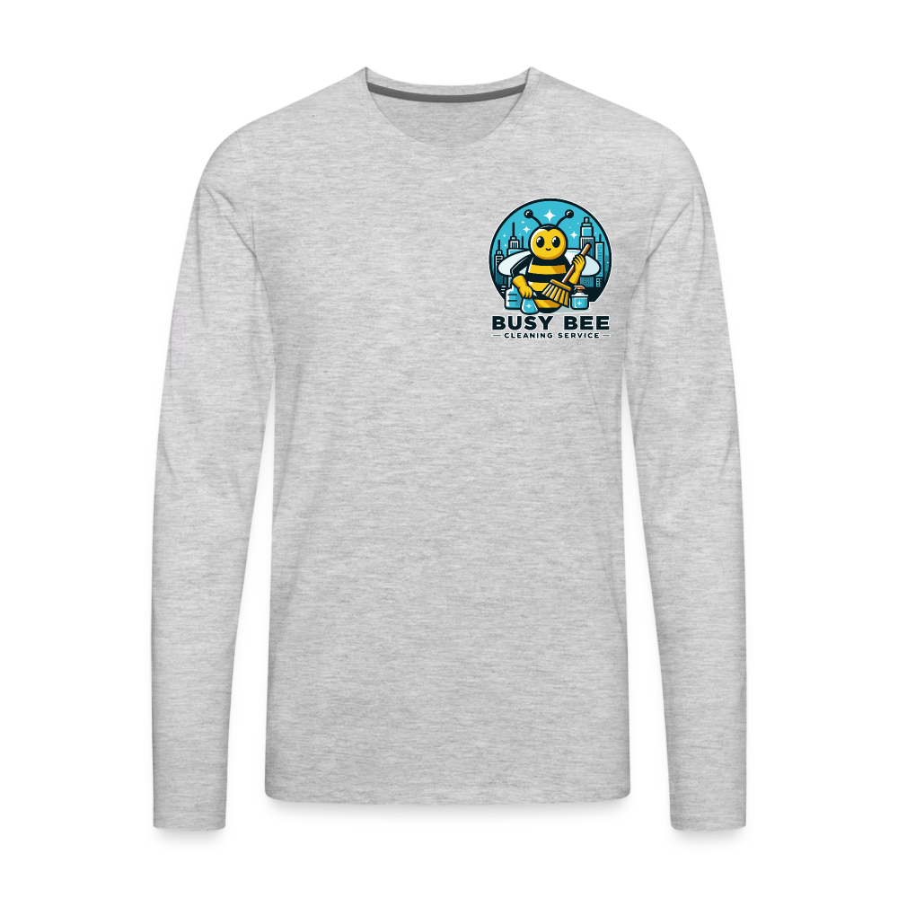 Busy Bee Cleaning Service | Business | Men's Premium Long Sleeve T-Shirt - heather gray