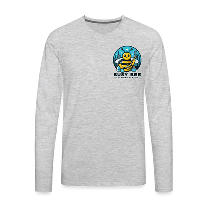 Busy Bee Cleaning Service | Business | Men's Premium Long Sleeve T-Shirt - heather gray