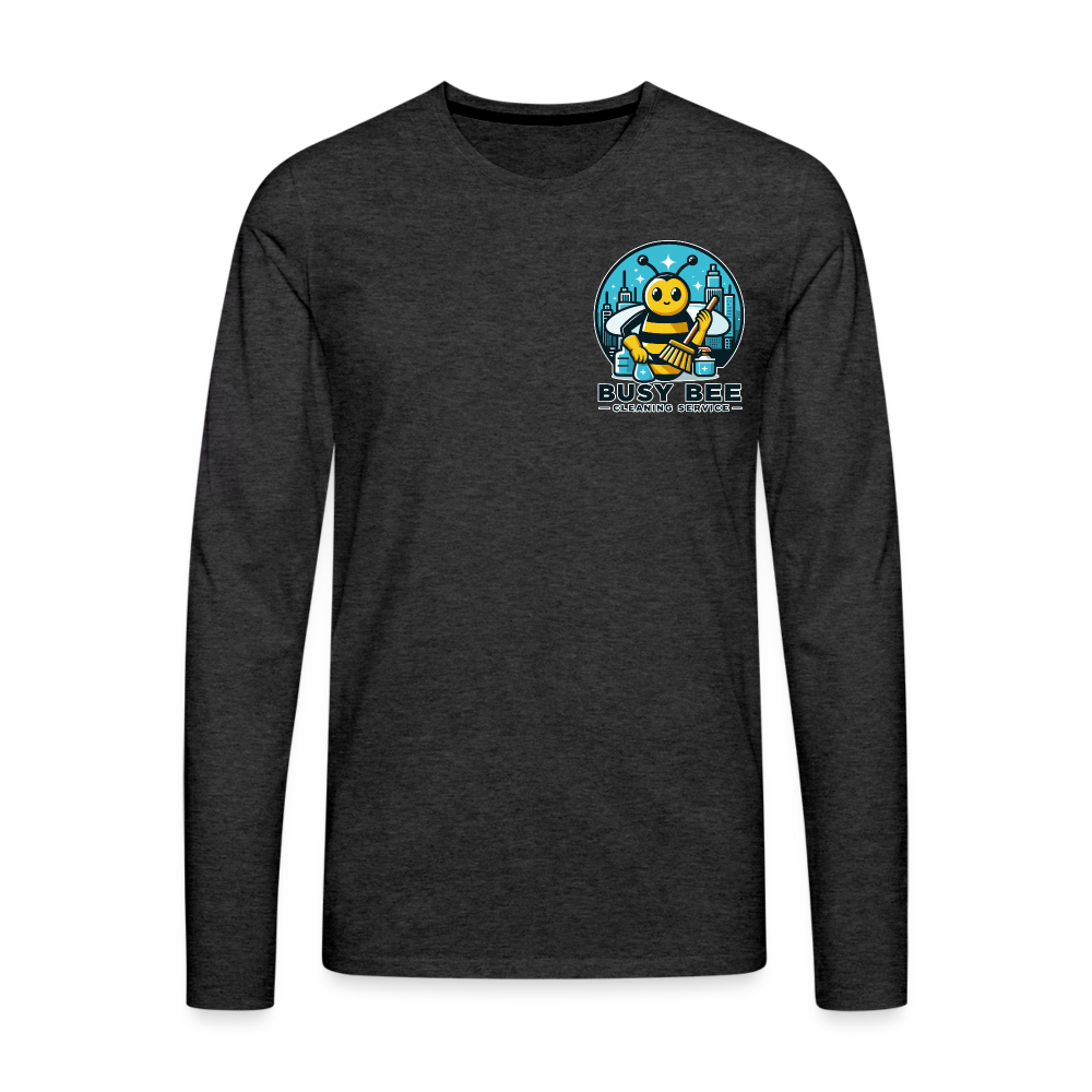 Busy Bee Cleaning Service | Business | Men's Premium Long Sleeve T-Shirt - charcoal grey