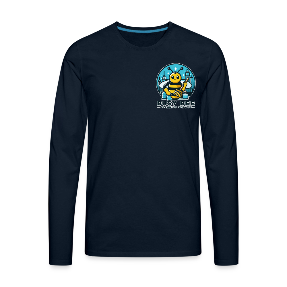 Busy Bee Cleaning Service | Business | Men's Premium Long Sleeve T-Shirt - deep navy