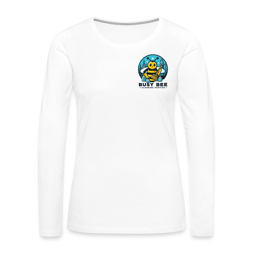 Busy Bee Cleaning Service | Business | Women's Premium Long Sleeve T-Shirt - white